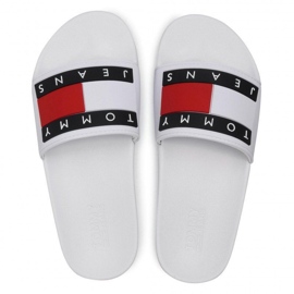 Tommy Hilfiger Tongs Tommy Jeans Flag Pool Slide W EN0EN01378-YBR blanche 4