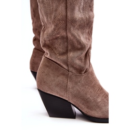 PA1 Bottes de cowboy beige foncé pour femmes par Sloana 2