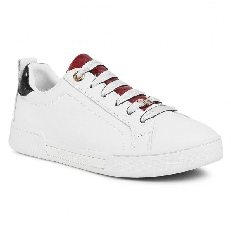 Baskets Croc à semelle extérieure de marque Tommy Hilfiger W FW0FW05214-YBR blanche 1