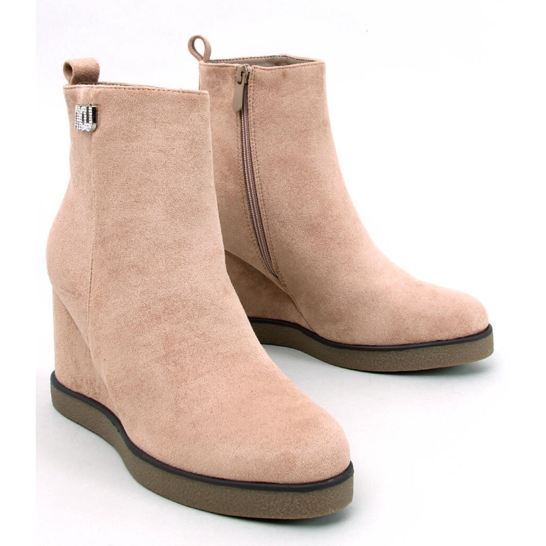 Bottines compensées Rochelle Kaki beige 1
