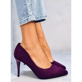 Escarpins en daim à découpes Samira Wine violet 3