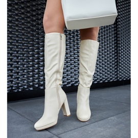 Bottes à talons beiges de Strother 2