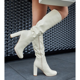 Bottes à talons beiges de Strother 4