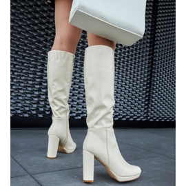 Bottes à talons beiges de Strother 6