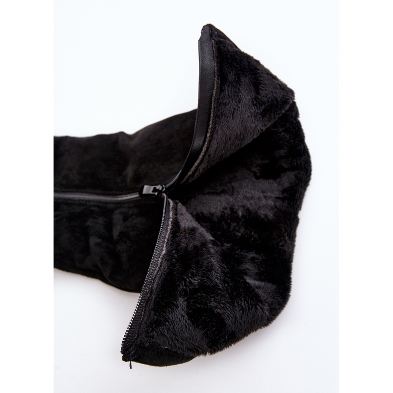 Bottes en daim pour femmes sur la plateforme S.Barski, noires 1