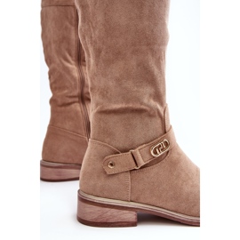 Bottes plates isolées en daim beiges S.Barski 5
