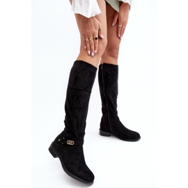 Bottines isolées en daim à talons plats S.Barski HY07-31 Noir le noir 4
