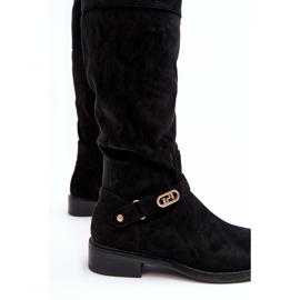 Bottines isolées en daim à talons plats S.Barski HY07-31 Noir le noir 5