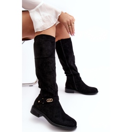 Bottines isolées en daim à talons plats S.Barski HY07-31 Noir le noir 8