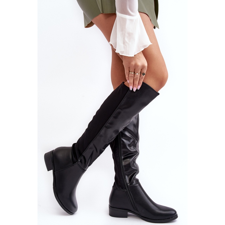 Cuissardes en cuir pour femme S.Barski HY27098A Noir le noir 2