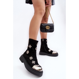 S.Barski Bottines isolées en daim avec décorations D&amp;A MR870-14 Noir le noir 6