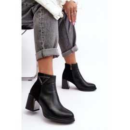 S.Barski Bottines en cuir pour femmes D&amp;A CR8171 Noir le noir 2