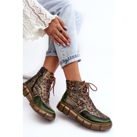 Bottes en Cuir à Motifs pour Femmes Maciejka 06145-24 Olive vert 7