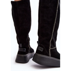 Bottes Femme En Daim Sur Plateforme Massive Maciejka 06312-01 Noir le noir 3