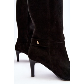 Bottes à talons hauts en daim pour femmes Laura Messi 2694 Noir le noir 8