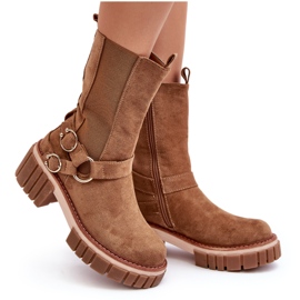 Bottes de travail isolées en daim Camel Brinnon pour femmes brun 10