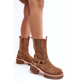 Bottes de travail isolées en daim Camel Brinnon pour femmes brun 4