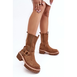 Bottes de travail isolées en daim Camel Brinnon pour femmes brun 5