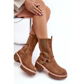 Bottes de travail isolées en daim Camel Brinnon pour femmes brun 7