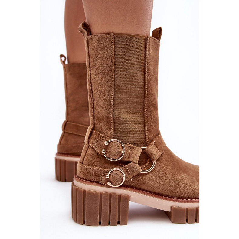 Bottes de travail isolées en daim Camel Brinnon pour femmes brun 1