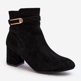 Bottines à talons bas pour femmes noires Verice 1