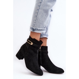 Bottines à talons bas pour femmes noires Verice le noir 2