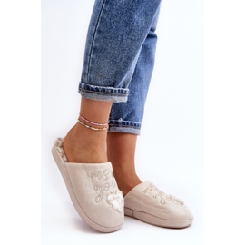 Pantoufles Geraja brillantes beiges pour femmes 1 Pantoufles Geraja brillantes beiges pour femmes 1