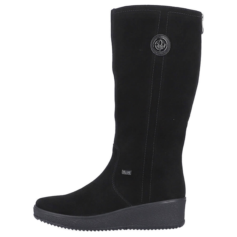 Bottes en nubuck isolées avec de la laine de mouton Rieker Y4470 noir 1