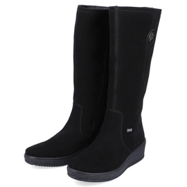 Bottes en nubuck isolées avec de la laine de mouton Rieker Y4470 le noir 2