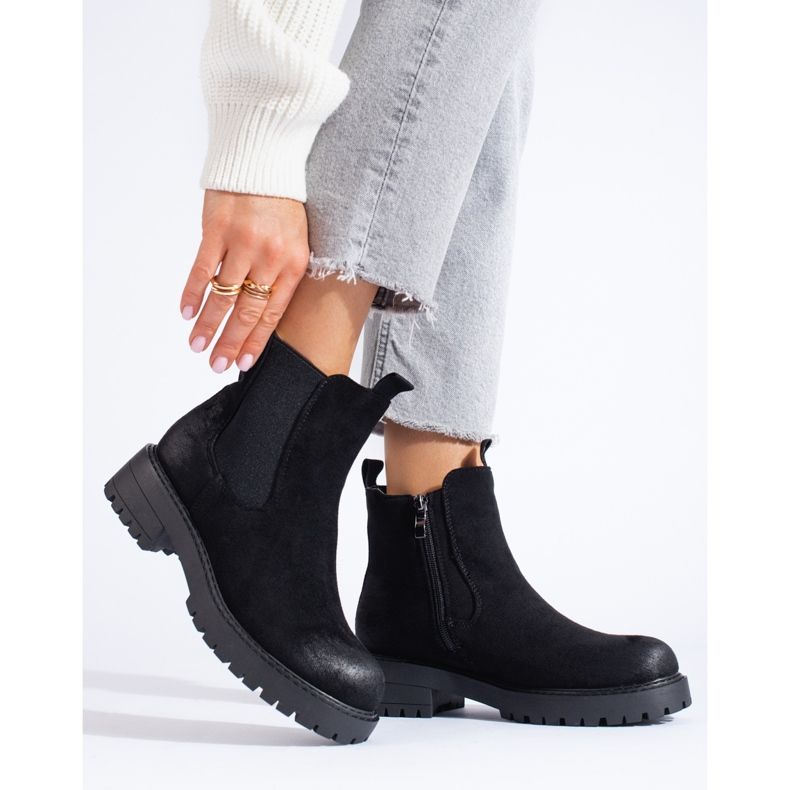 Bottines Chelsea noires Shelovet, femmes 1