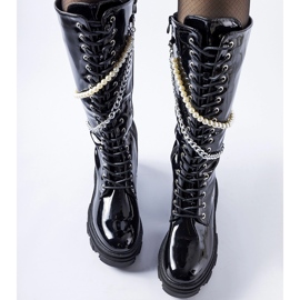 Bottines vernies noires avec perles Clarksburg 1