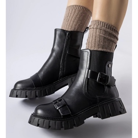Bottines noires à semelle massive Fontarine le noir 1