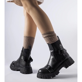 Bottines noires à semelle massive Fontarine le noir 2