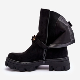 Bottines Femme En Daim Avec Chaîne Noir Nemette le noir 2