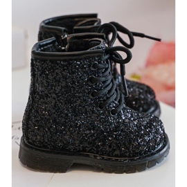 Bottines isolées à paillettes pour enfants avec fermeture éclair, noir Sassa le noir 6