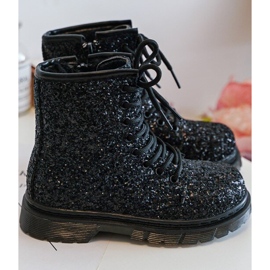Bottines isolées à paillettes pour enfants avec fermeture éclair, noir Sassa le noir 8