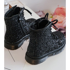 Bottines isolées à paillettes pour enfants avec fermeture éclair, noir Sassa le noir 9