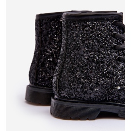 Bottines isolées à paillettes pour enfants avec fermeture éclair, noir Sassa 2