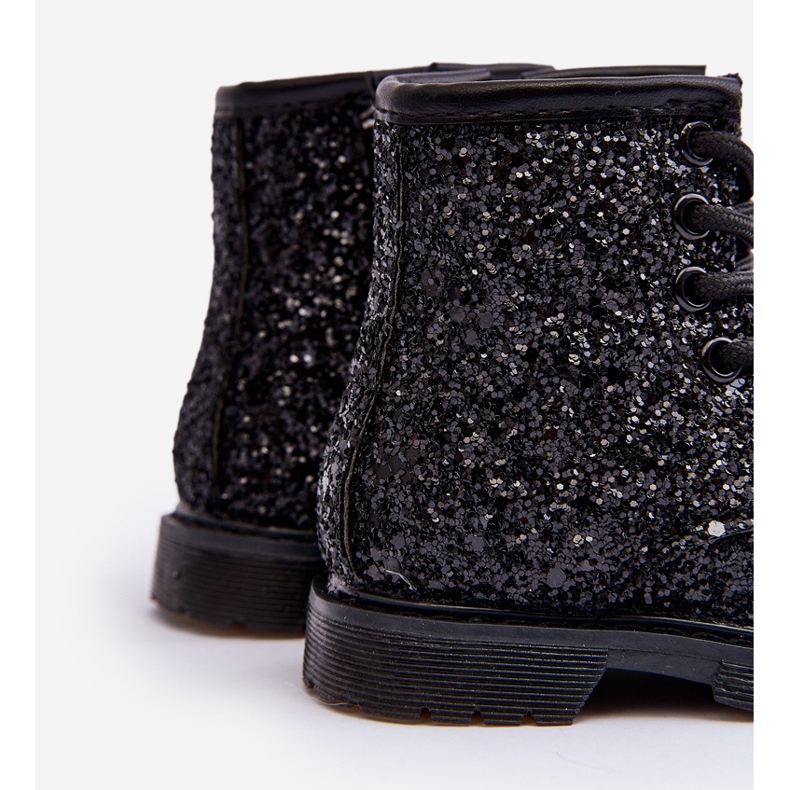 Bottines isolées à paillettes pour enfants avec fermeture éclair, noir Sassa le noir 2