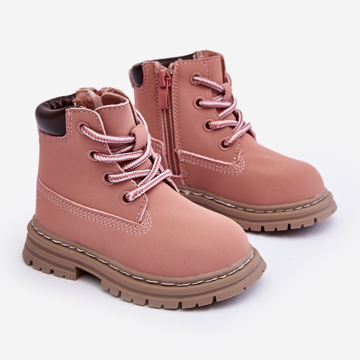 Rose Bottines Trappeur Enfant Bansi Avec Fermeture Éclair 1