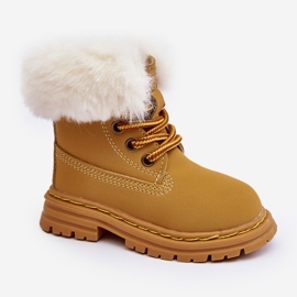 Bottines Trappeurs Enfant Zippées avec Fourrure Camel Gerande brun 10