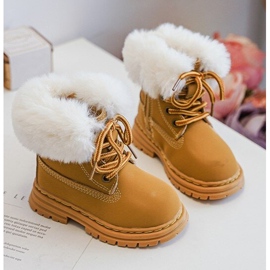 Bottines Trappeurs Enfant Zippées avec Fourrure Camel Gerande brun 2