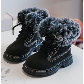 Bottines Trappeur Enfant avec Fermeture Éclair et Fourrure, Noir Gerande le noir 1 Bottines Trappeur Enfant avec Fermeture Éclair et Fourrure, Noir Gerande le noir 1