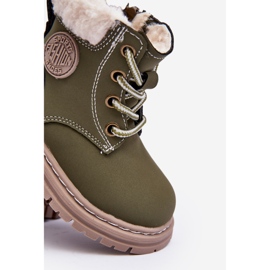 Zilelone Marialee Bottes Trapper zippées pour enfants en peau de mouton vert 2