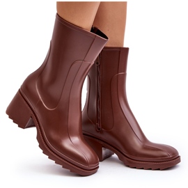 Bottes en caoutchouc mates à talons hauts pour femmes, marron Bertaida brun 8