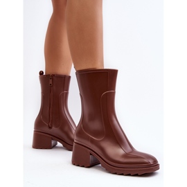 Bottes en caoutchouc mates à talons hauts pour femmes, marron Bertaida brun 4