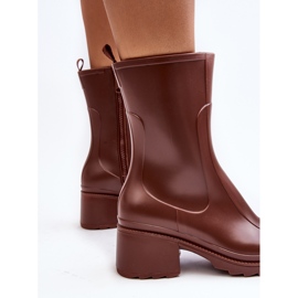 Bottes en caoutchouc mates à talons hauts pour femmes, marron Bertaida brun 6