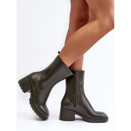 Bottines Galoches Mates Pour Femmes Vert Foncé Bertaida 4