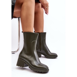 Bottines Galoches Mates Pour Femmes Vert Foncé Bertaida 9