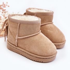 Bottes de neige isolées à franges pour enfant, beige Mikyla 1